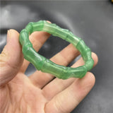 Real Green Jade Bamboo Beads Bracelets for Couples Gift