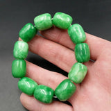 Jade Cask Beads Carved Round Bracelet Set for Couples