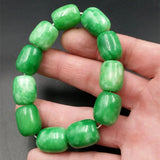 Jade Cask Beads Carved Round Bracelet Set for Couples