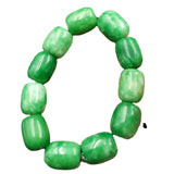 Jade Cask Beads Carved Round Bracelet Set for Couples
