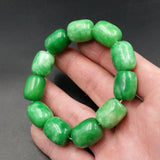 Jade Cask Beads Carved Round Bracelet Set for Couples