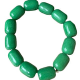 Natural Green Jadeite Cask Beads Bracelets for Couples - Men Women Gift