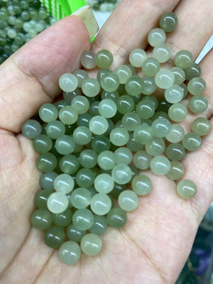 100% Real Green Hetian Jade Round Beads Necklace Pendant Bracelet