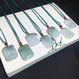 Real green jade Bless peace pendant necklace Chinese retro charm women's jewelry