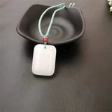 Real green jade Bless peace pendant necklace Chinese retro charm women's jewelry