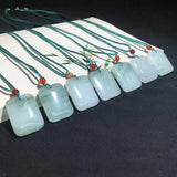 Real green jade Bless peace pendant necklace Chinese retro charm women's jewelry
