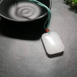 Real green jade Bless peace pendant necklace Chinese retro charm women's jewelry