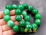 Genuine Green Jadeite 20mm Round Beads Bracelets for Couples