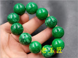 Genuine Green Jadeite 20mm Round Beads Bracelets for Couples