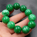 Genuine Green Jadeite 20mm Round Beads Bracelets for Couples