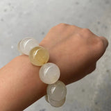 Green Yellow Jadeite Beads Bracelets 14mm18mm Round Couples Gift