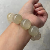 Green Yellow Jadeite Beads Bracelets 14mm18mm Round Couples Gift