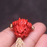 Real Cinnabar Jade Dragon Bead Bracelet Necklace DIY Accessory