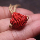 Real Cinnabar Jade Dragon Bead Bracelet Necklace DIY Accessory
