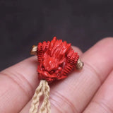 Real Cinnabar Jade Dragon Bead Bracelet Necklace DIY Accessory
