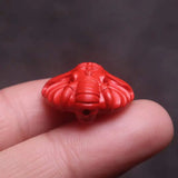 Natural Cinnabar Jade Elephant Bead Bracelet Necklace DIY
