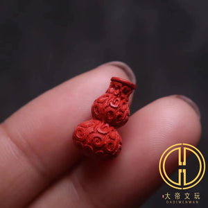 Natural Red Cinnabar Jade Gourd Bead Bracelet Necklace DIY Accessories