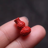 Natural Red Cinnabar Jade Gourd Bead Bracelet Necklace DIY Accessories
