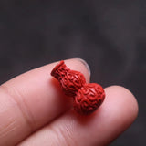 Natural Red Cinnabar Jade Gourd Bead Bracelet Necklace DIY Accessories