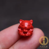 Red Cinnabar Jade Nine Tails Fox Bracelet Necklace for Good Luck