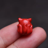 Red Cinnabar Jade Nine Tails Fox Bracelet Necklace for Good Luck
