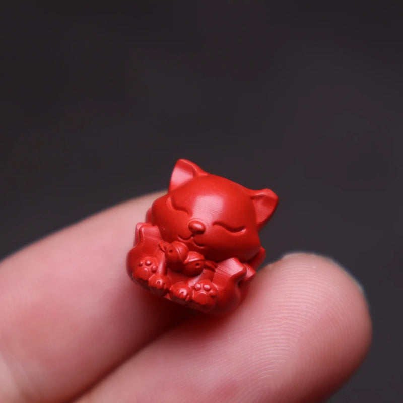 Red Cinnabar Jade Nine Tails Fox Bracelet Necklace for Good Luck