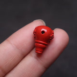 Natural Red Cinnabar Jade Round Beads Bracelet Necklace