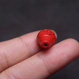 Natural Red Cinnabar Jade Round Beads Bracelet Necklace