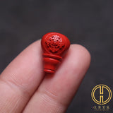 Natural Red Cinnabar Jade Round Beads Bracelet Necklace