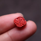 Natural Red Cinnabar Beads Carved Eardrop Bracelet Necklace DIY Accessories
