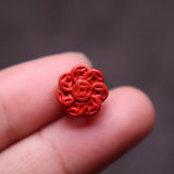 Natural Red Cinnabar Beads Carved Eardrop Bracelet Necklace DIY Accessories