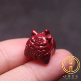 Red Cinnabar Beads Carved Tigerkin Eardrop Bracelet Necklace