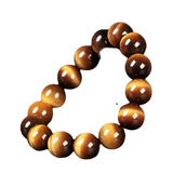Natural Yellow Tigereye Jade Round Beads Bracelet 8mm 10mm 12mm