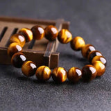 Natural Yellow Tigereye Jade Round Beads Bracelet 8mm 10mm 12mm