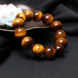 Natural Yellow Tigereye Jade Round Beads Bracelet 8mm 10mm 12mm