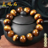 Natural Yellow Tigereye Jade Round Beads Bracelet 8mm 10mm 12mm