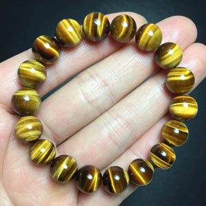 Yellow Gradient Tiger Eye Stone Jade Round Beads Bracelets for Couples