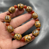 Dragon Pattern Yellow Red Jade Agate Bracelet