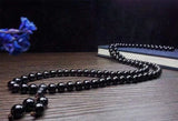 Natural Black Chalcedony Prayer Malas Bracelet Necklace