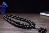 Natural Black Chalcedony Prayer Malas Bracelet Necklace