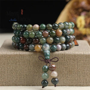 108-Piece Agate Bracelet Charms Fine Jewelry for Women and Men