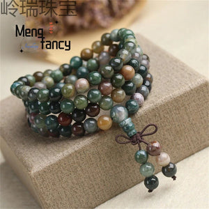108-Piece Agate Bracelet Charms Fine Jewelry for Women and Men