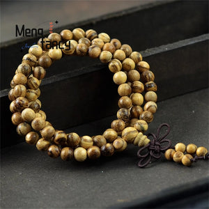 108Pcs Incense Wood Buddha Beads String Couple Bangle Jewelry Holiday