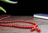 Natural 108 Red Chalcedony Prayer Malas Bracelet Necklace