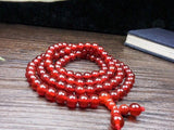 Natural 108 Red Chalcedony Prayer Malas Bracelet Necklace