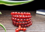 Natural 108 Red Chalcedony Prayer Malas Bracelet Necklace