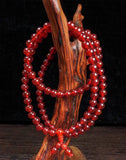 Natural 108 Red Chalcedony Prayer Malas Bracelet Necklace