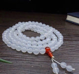 Chalcedony Gemstone Prayer Malas Bracelet Necklace for Men and Women