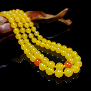 Natural Yellow Chalcedony Prayer Malas Bracelet Necklace
