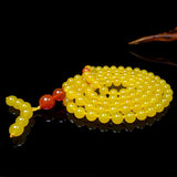 Natural Yellow Chalcedony Prayer Malas Bracelet Necklace